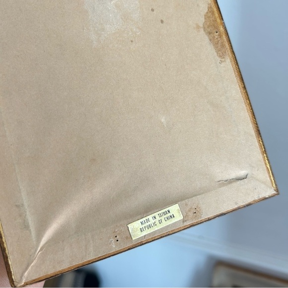 Vintage Gold Wood Bamboo Framed Wall or Vanity Mirror 9” - Picture 5 of 6